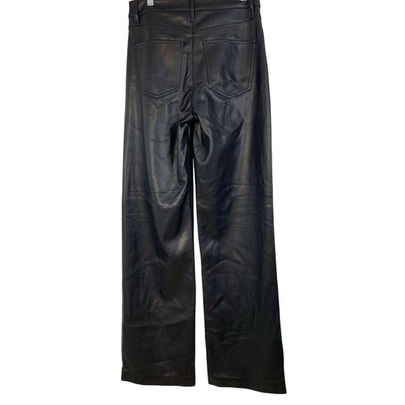 Express Wide Leg HR Buttery Soft Faux Leather Pants Size 4R Black RT10294 - Picture 5 of 12